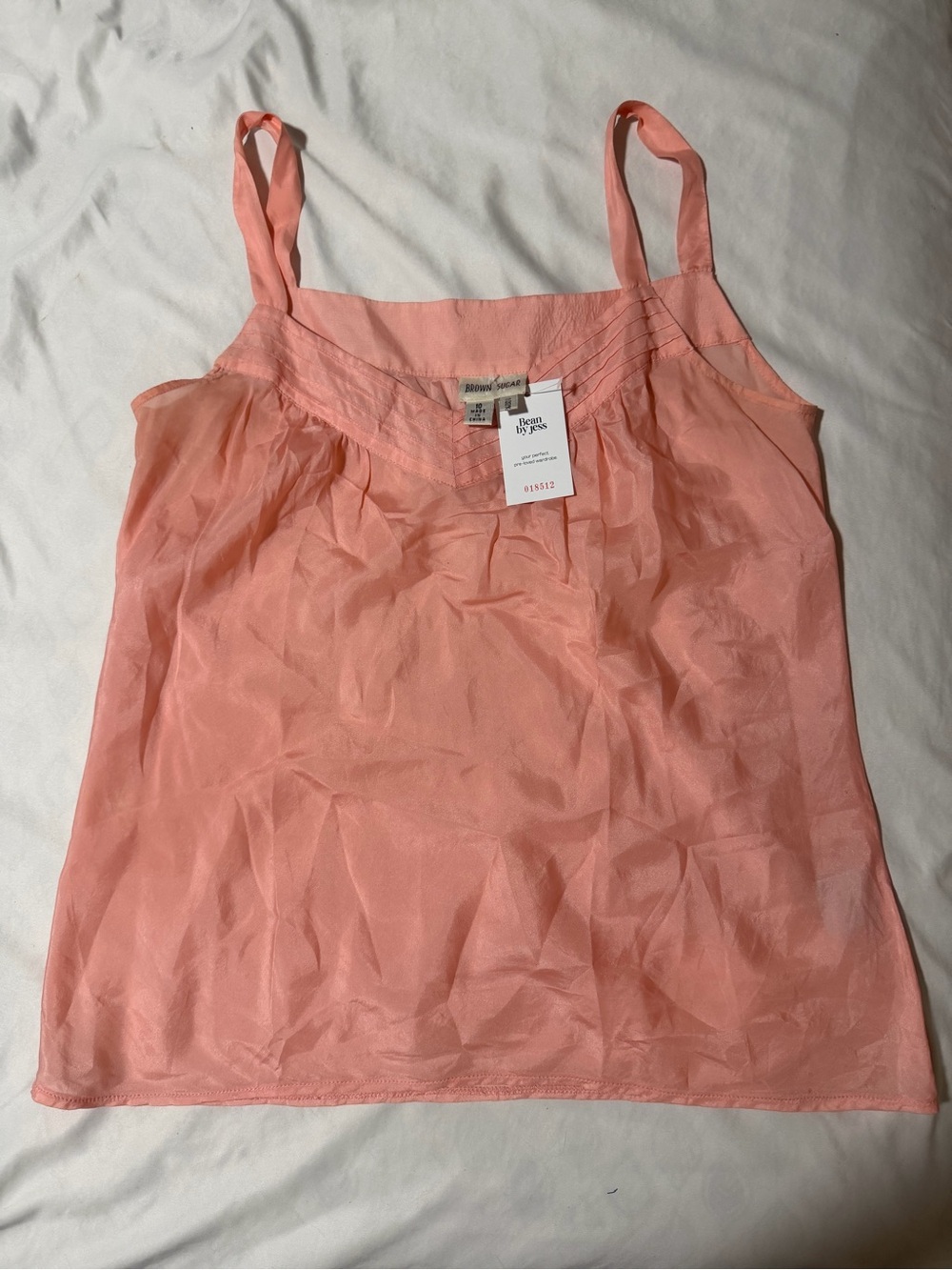 100% Silk Coral Pink Camisole